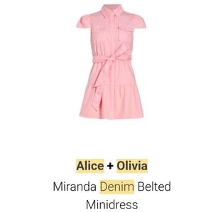 Alice + Olivia Pink Belted Midi Dress